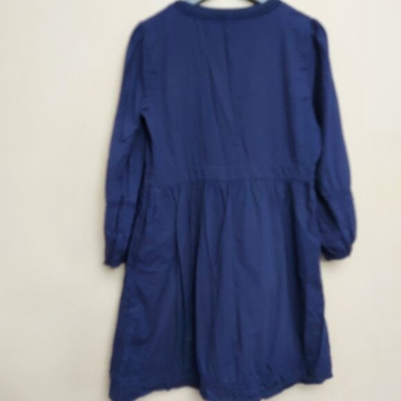 J.Crew Blue V-neck Mini dress With Trim in Navy Boho Peasant Size Small - Picture 16 of 16